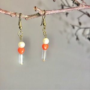 Drop Gold-coloured hardware VG Lovely beads Orange Craft dangling Pretty Accent